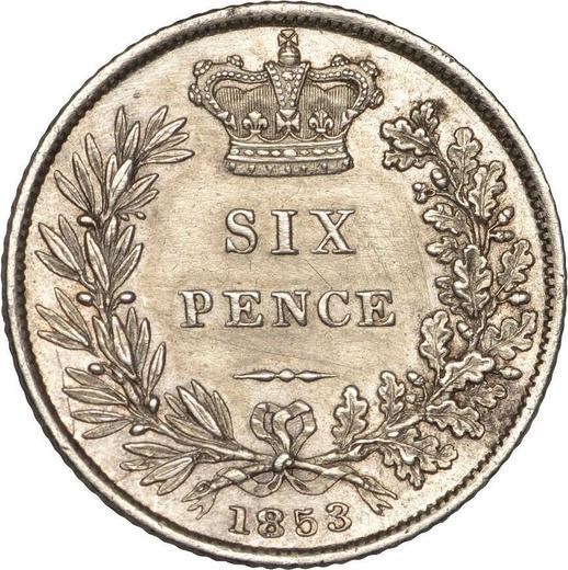 Reverse Sixpence 1853 - Silver Coin Value - United Kingdom, Victoria