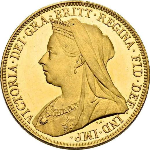 Obverse Sovereign 1898 M "Veiled head" - Gold Coin Value - Australia, Victoria