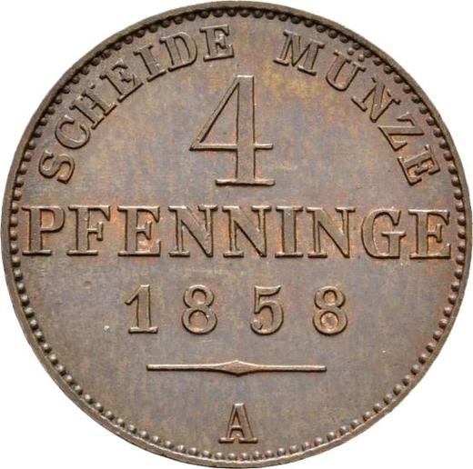 Reverse 4 Pfennig 1858 A -  Coin Value - Prussia, Frederick William IV