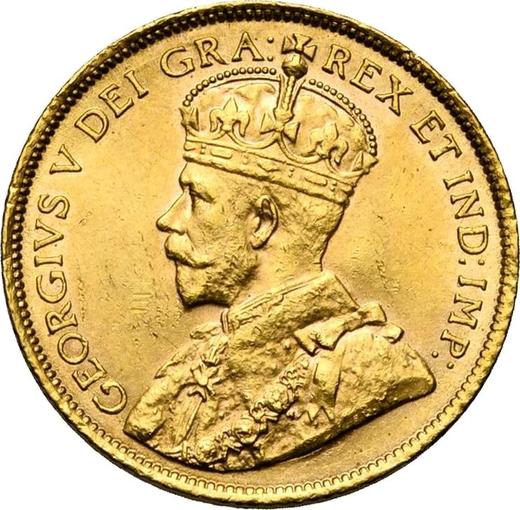 Awers monety - 5 dolarów 1914 - cena złotej monety - Kanada, Jerzy V