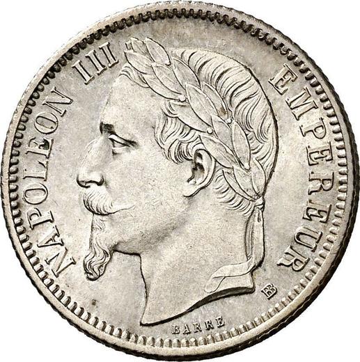 Awers monety - 1 frank 1870 BB "Typ 1866-1870" - cena srebrnej monety - Francja, Napoleon III