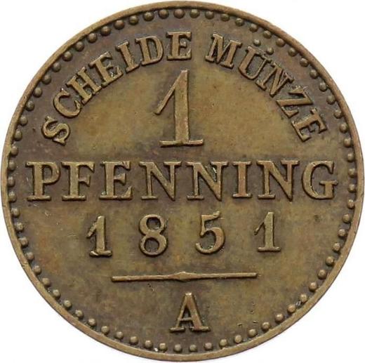 Reverse 1 Pfennig 1851 A - Coin Value - Prussia, Frederick William IV