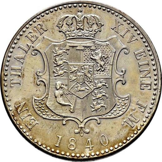 Revers Taler 1840 A "Typ 1840-1841" - Silbermünze Wert - Hannover, Ernst August I