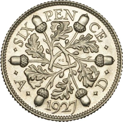 Reverso 6 peniques 1927 "Tipo 1927-1936" - valor de la moneda de plata - Gran Bretaña, Jorge V