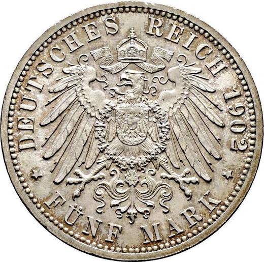 Reverse 5 Mark 1902 "Baden" 50 years of the reign - Silver Coin Value - Germany, German Empire