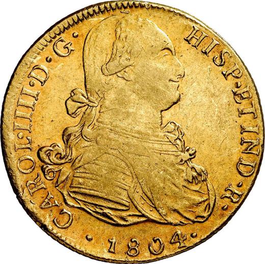 Obverse 8 Escudos 1804 JP - Gold Coin Value - Peru, Charles IV