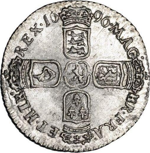 Reverse Sixpence 1696 B "First laureated bust" Early harp - Silver Coin Value - United Kingdom, William III