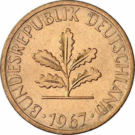 Reverse 1 Pfennig 1967 J - Coin Value - Germany, FRG