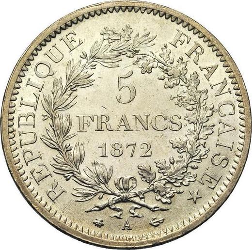 Revers 5 Franken 1872 A "Herkules" - Silbermünze Wert - Frankreich, Dritte Republik