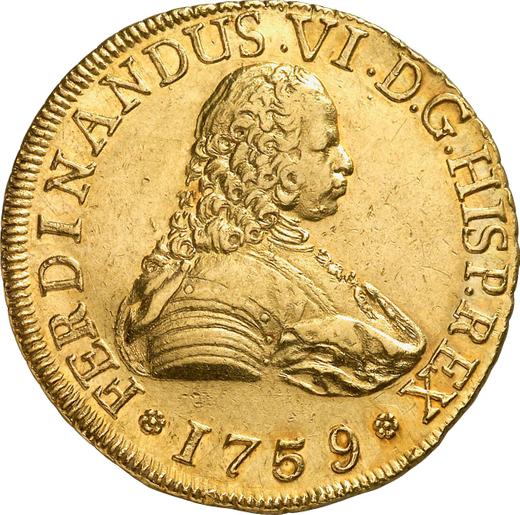 Avers 8 Escudos 1759 So J "Typ 1758-1759" - Goldmünze Wert - Chile, Ferdinand VI