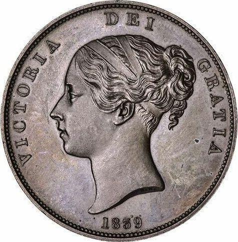 Obverse Penny 1839 WW "Type 1839-1860" -  Coin Value - United Kingdom, Victoria
