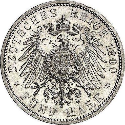 Reverse 5 Mark 1900 G "Baden" - Silver Coin Value - Germany, German Empire