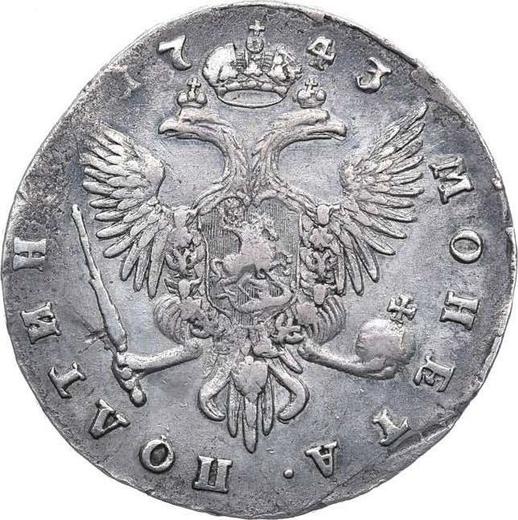 Revers Poltina (1/2 Rubel) 1743 СПБ "Taillenporträt" - Silbermünze Wert - Rußland, Elisabeth