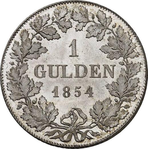 Reverse Gulden 1854 - Silver Coin Value - Frankfurt am Main, Free City