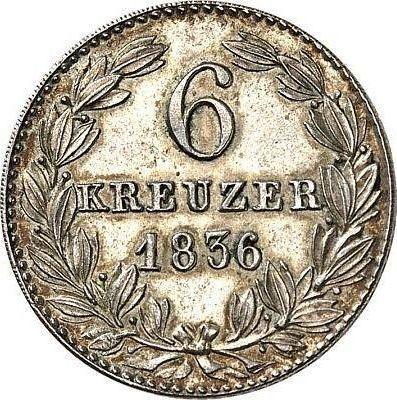 Reverse 6 Kreuzer 1836 - Silver Coin Value - Nassau, William