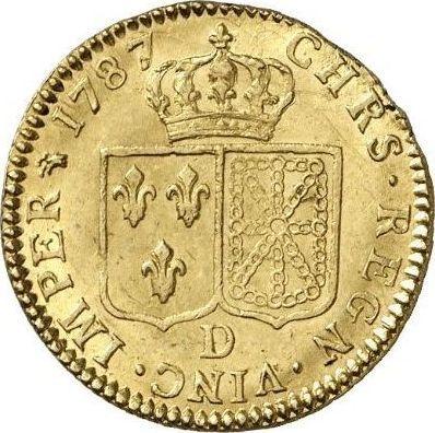 Reverso Louis d'Or 1787 D - valor de la moneda de oro - Francia, Luis XVI