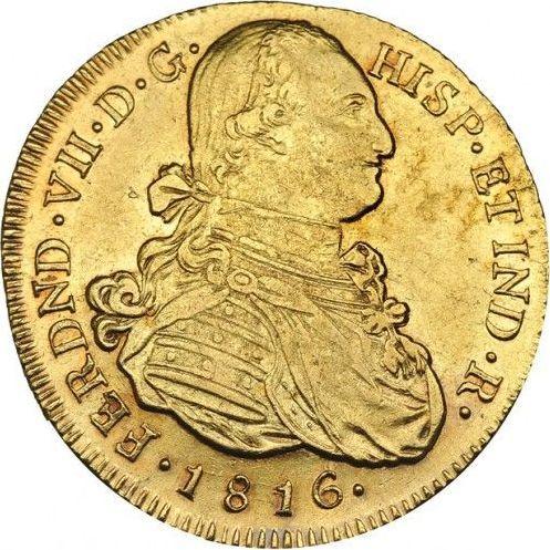 Obverse 8 Escudos 1816 P FM - Gold Coin Value - Colombia, Ferdinand VII