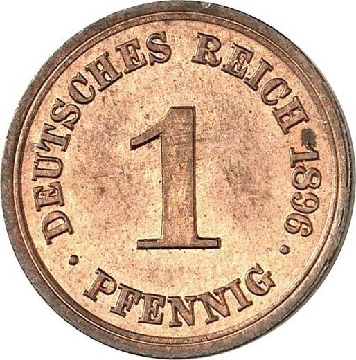 Anverso 1 Pfennig 1896 F "Tipo 1890-1916" - valor de la moneda - Alemania, Imperio alemán