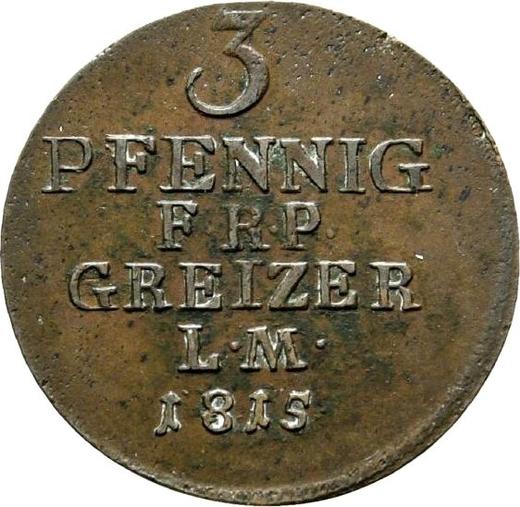 Rewers monety - 3 fenigi 1815 - cena  monety - Reuss-Greiz, Henryk XIII