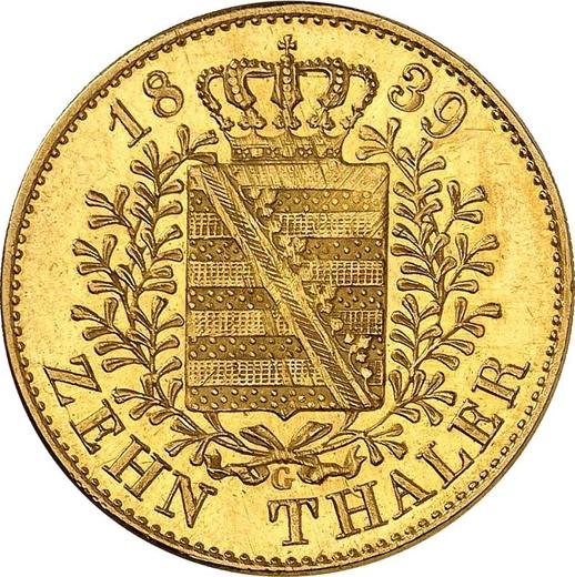 Reverse 10 Thaler 1839 G "Type 1836-1839" - Gold Coin Value - Saxony-Albertine, Frederick Augustus II