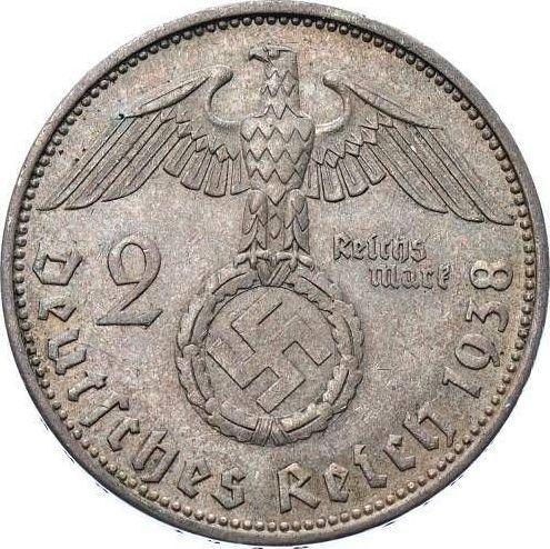 Reverse 2 Reichsmark 1938 A "Type 1936-1939" - Silver Coin Value - Germany, Third Reich