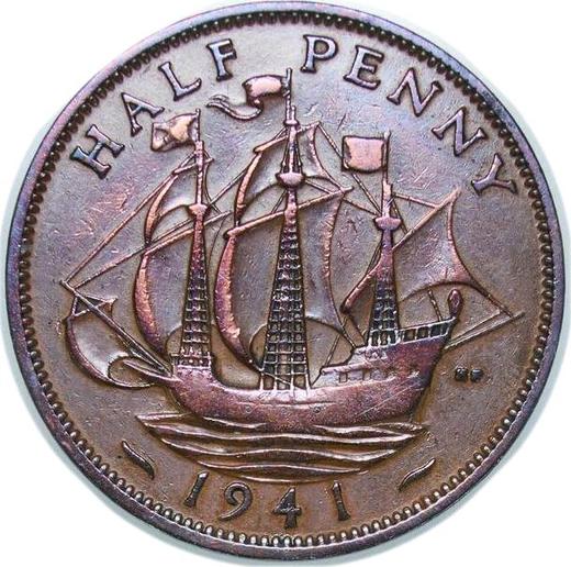 Revers 1/2 Penny 1941 HP - Münze Wert - Großbritannien, Georg VI