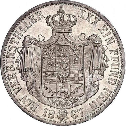 Reverse Thaler 1867 B - Silver Coin Value - Brunswick-Wolfenbüttel, William