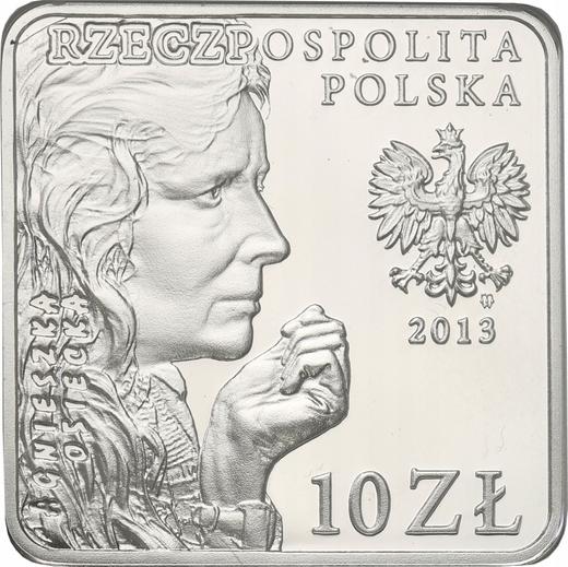 Avers 10 Zlotych 2013 MW "Agnieszka Osiecka" Klippe - Silbermünze Wert - Polen, III Republik Polen nach Stückelung
