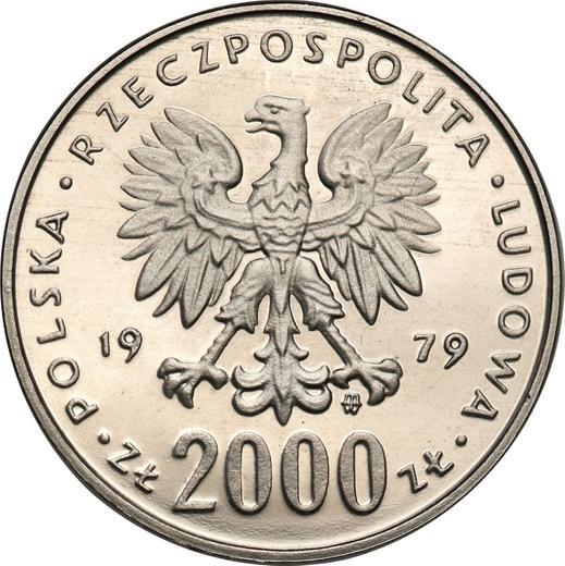 Anverso Pruebas 2000 eslotis 1979 MW "Nicolás Copérnico" Níquel - valor de la moneda  - Polonia, República Popular