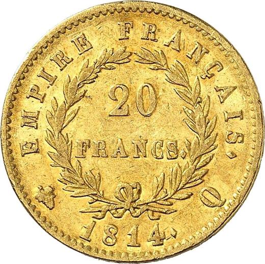 Reverse 20 Francs 1814 Q "Type 1809-1815" - Gold Coin Value - France, Napoleon I