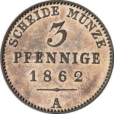 Reverso 3 Pfennige 1862 A - valor de la moneda  - Reuss-Schleiz, Enrique LXVII