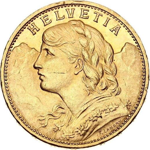 Obverse 20 Francs 1914 B "Vreneli" - Gold Coin Value - Switzerland, Confederation