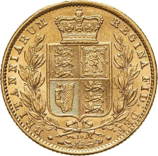 Reverso Soberano 1865 WW "Escudo" - valor de la moneda de oro - Gran Bretaña, Victoria
