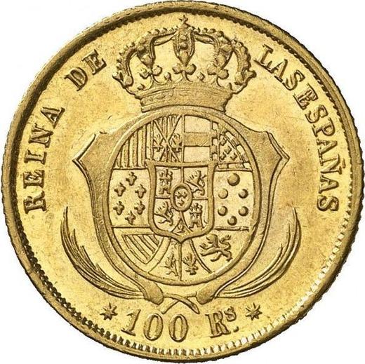 Reverse 100 Reales 1858 7-pointed star - Gold Coin Value - Spain, Isabella II