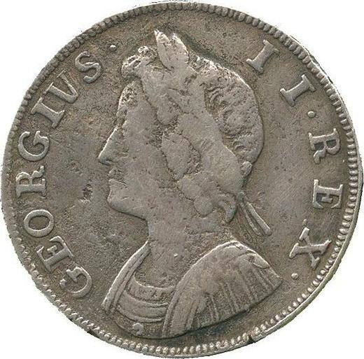 Аверс монеты - Фартинг 1730 года "Портрет в молодом возрасте" - цена серебряной монеты - Великобритания, Георг II