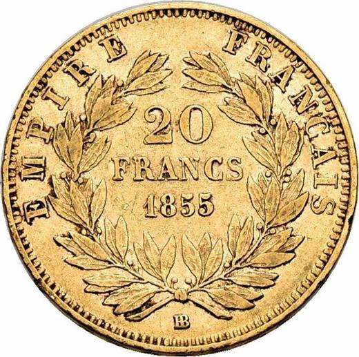 Reverse 20 Francs 1855 BB "Type 1853-1860" - Gold Coin Value - France, Napoleon III