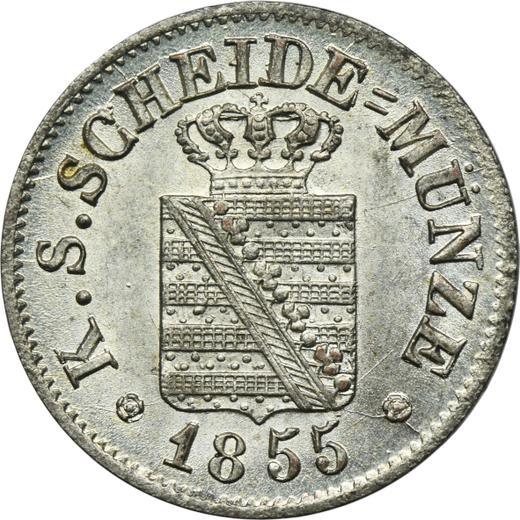 Obverse 1/2 Neu Groschen 1855 F - Silver Coin Value - Saxony-Albertine, John