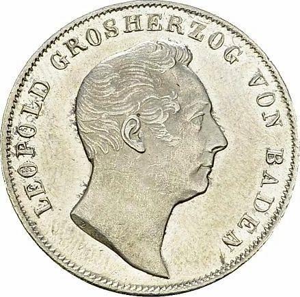 Obverse 1/2 Gulden 1842 D - Silver Coin Value - Baden, Leopold