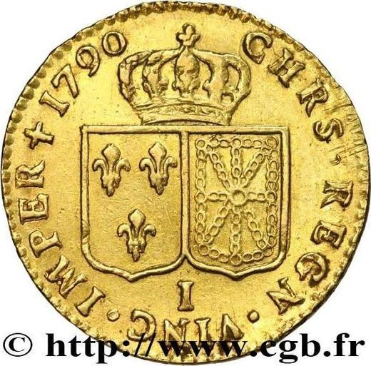 Rewers monety - Louis d'or 1790 I - cena złotej monety - Francja, Ludwik XVI