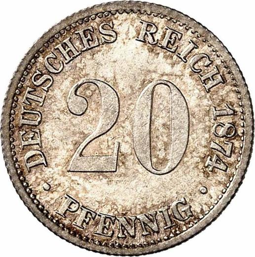Awers monety - 20 fenigów 1874 B "Typ 1873-1877" - cena srebrnej monety - Niemcy, Cesarstwo Niemieckie