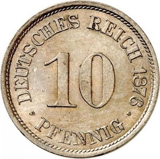 Anverso 10 Pfennige 1876 J "Tipo 1873-1889" - valor de la moneda - Alemania, Imperio alemán