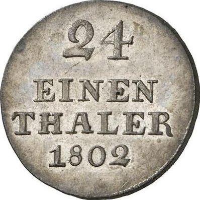 Reverse 1/24 Thaler 1802 - Silver Coin Value - Wallmoden-Gimborn, Johann Ludwig