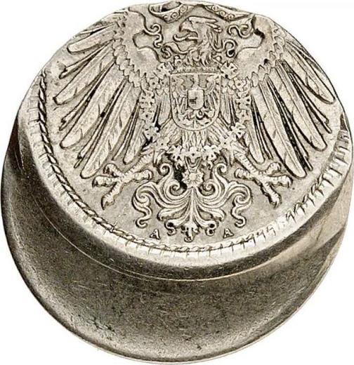 Реверс монеты - 5 пфеннигов 1890-1915 года "Тип 1890-1915" Смещение штемпеля - цена  монеты - Германия, Германская Империя