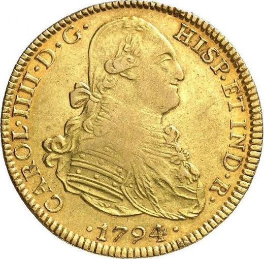 Awers monety - 4 escudo 1794 Mo FM - cena złotej monety - Meksyk, Karol IV