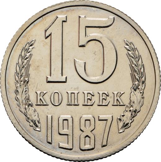 Reverse 15 Kopeks 1987 -  Coin Value - Russia, Soviet Union - USSR