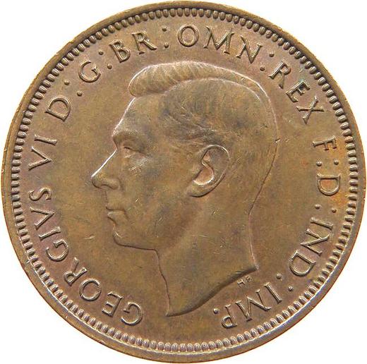 Obverse Halfpenny 1945 HP - Coin Value - United Kingdom, George VI