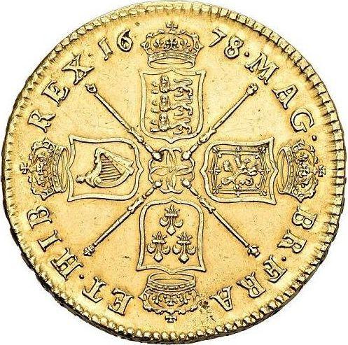 Reverse Five guineas 1678 "Second laureate bust" - Gold Coin Value - United Kingdom, Charles II