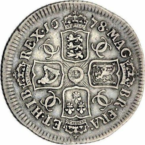 Reverso 1 chelín 1678 "Segundo busto de laureado" - valor de la moneda de plata - Gran Bretaña, Carlos II