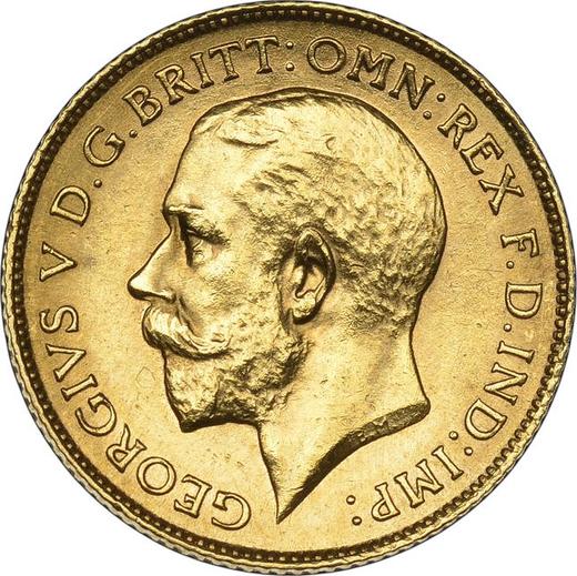 Obverse Half Sovereign 1915 P - Gold Coin Value - Australia, George V
