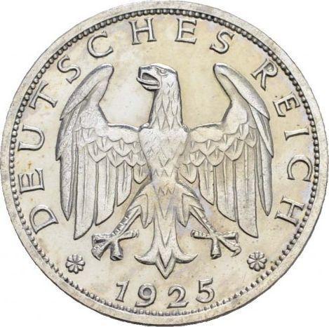 Obverse 1 Reichsmark 1925 J - Silver Coin Value - Germany, Weimar Republic